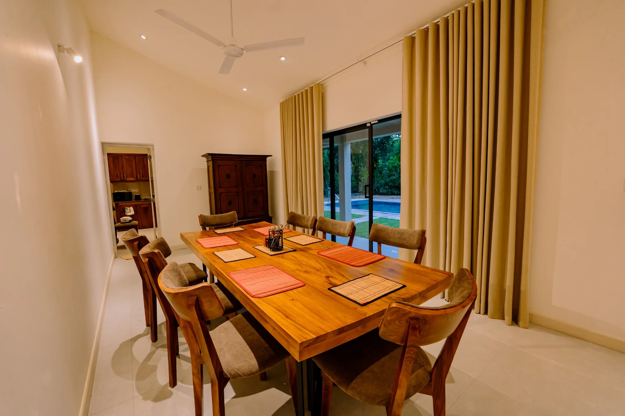 Timber dining table for family meals