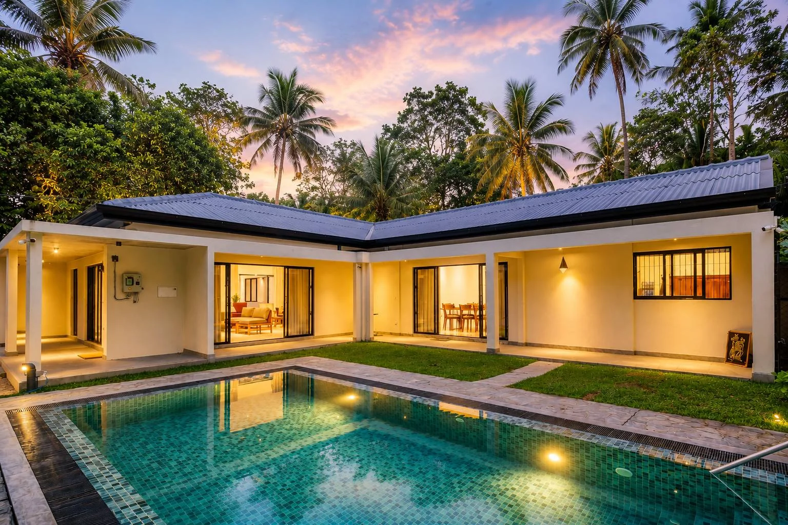 Villa exterior and private pool
