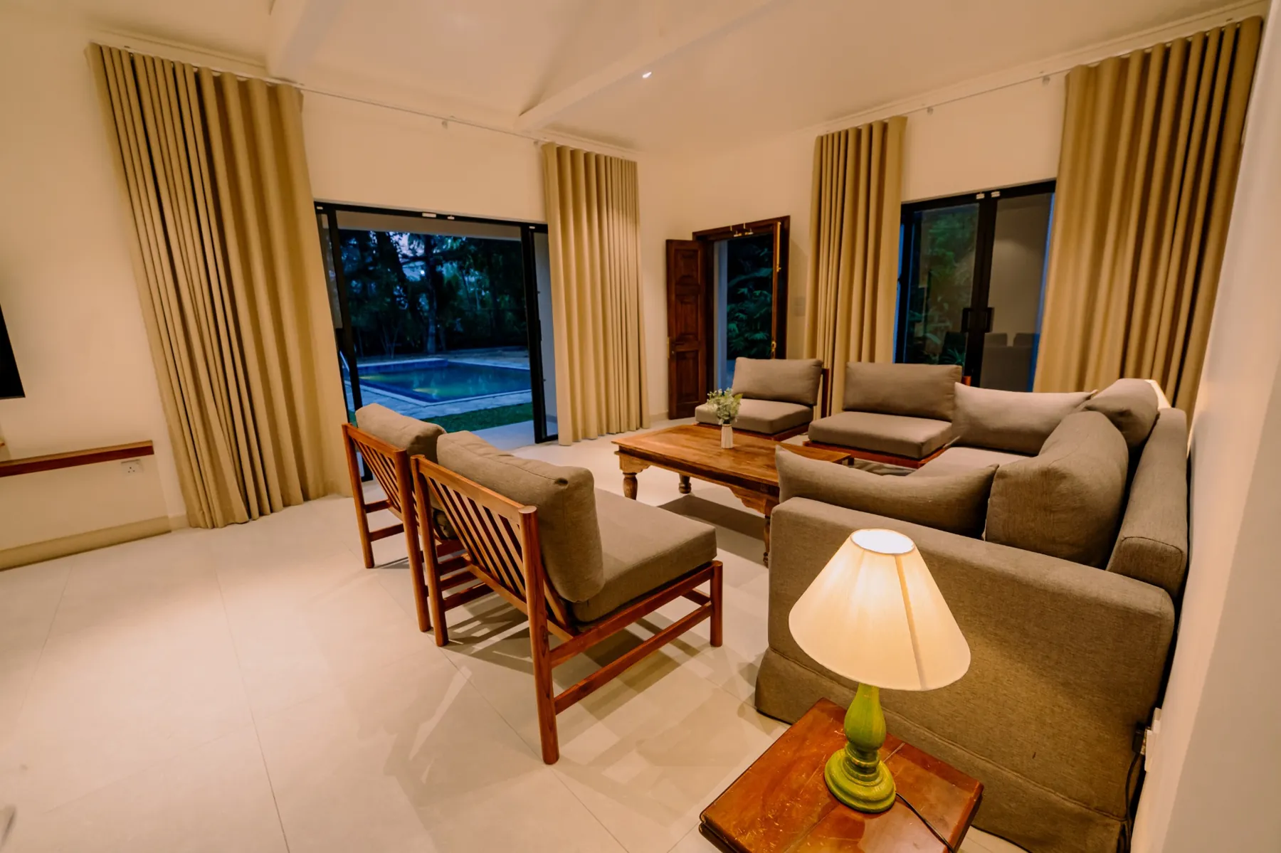 Indoor outdoor living area at Terra Chas Cinnamon House