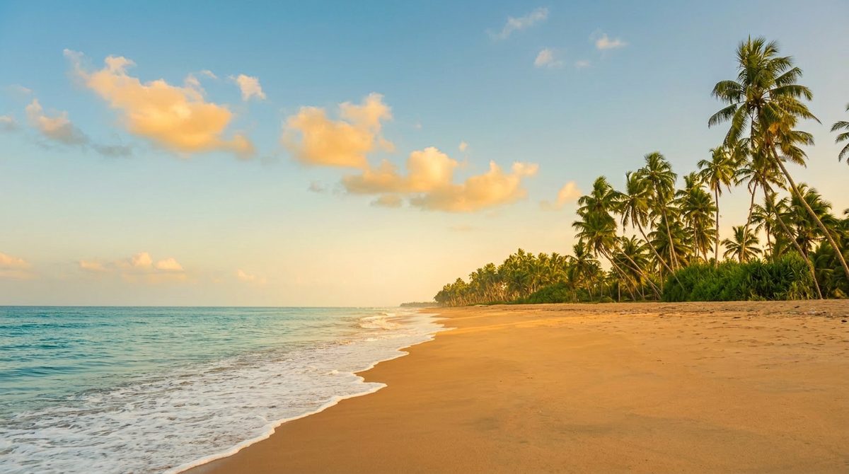 Wadduwa Beach coastline